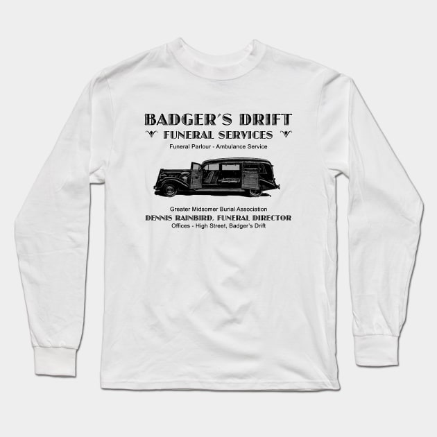 Badger's Drift Funeral Services Long Sleeve T-Shirt by Vandalay Industries